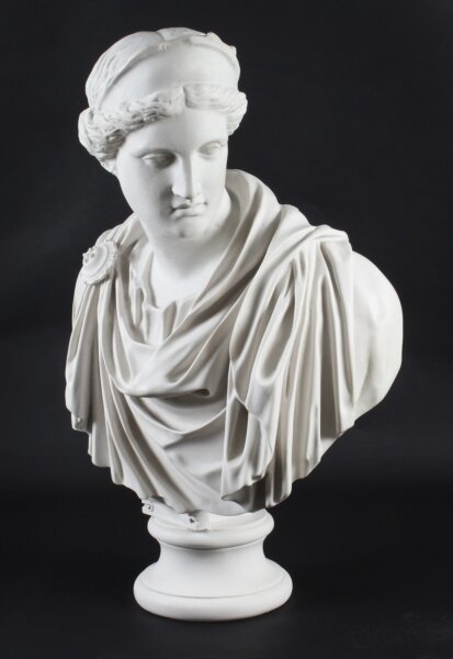 Vintage Large Marble Bust Roman Goddess Diana, Late 20th Century | Ref. no. 02944 | Regent Antiques