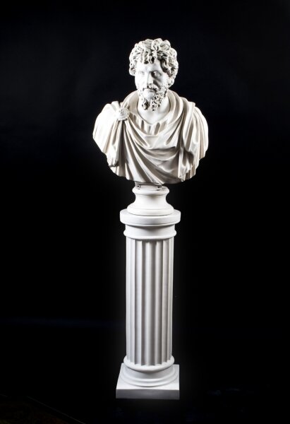 Marble Bust & Pedestal Roman Emperor Lusias Versus | Ref. no. 02945a | Regent Antiques