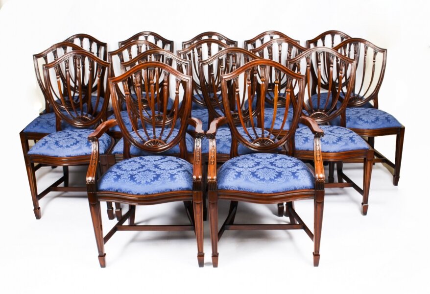 Bespoke Set 16 English Hepplewhite Revival Dining Chairs 20th Century | Ref. no. 02973c | Regent Antiques