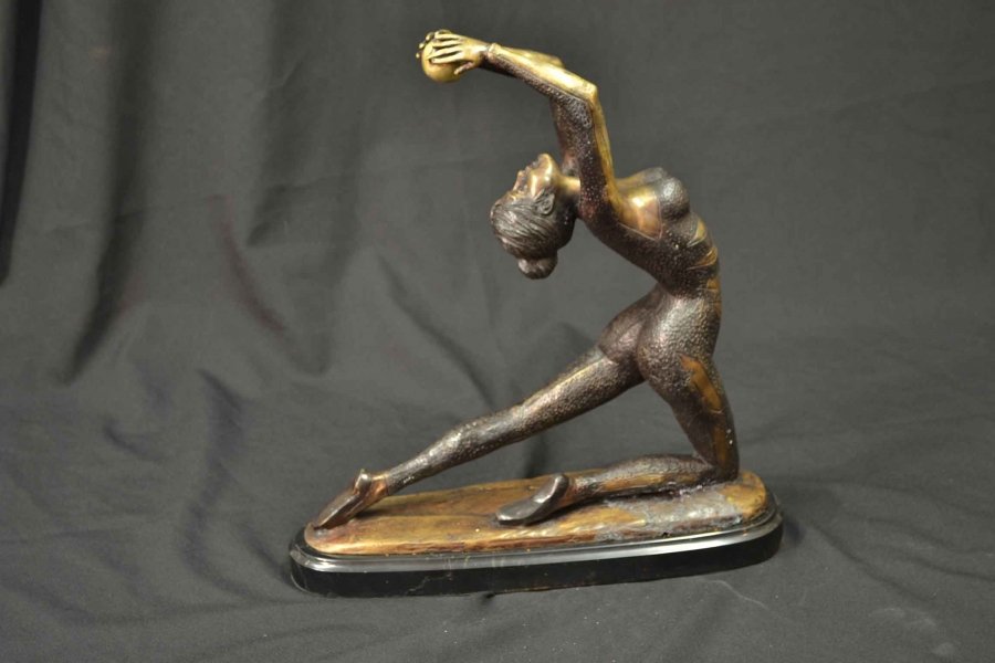 Stunning Bronze Sculpture Dancer Kneeling Marble Base | Ref. no. 02980 | Regent Antiques