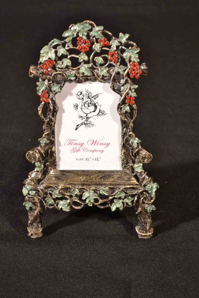 Lovely Ornate Enamel Photo Frame 2 1/2 x 3 1/2 Inches | Ref. no. 03063 | Regent Antiques