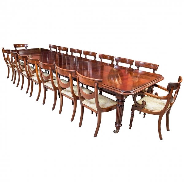 Vintage Mahogany Dining Conference Table & 16 Chairs | Ref. no. 03096j | Regent Antiques