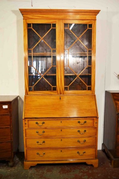 Antique Edwardian English Satinwood  Bureau Bookcase | Ref. no. 03106 | Regent Antiques