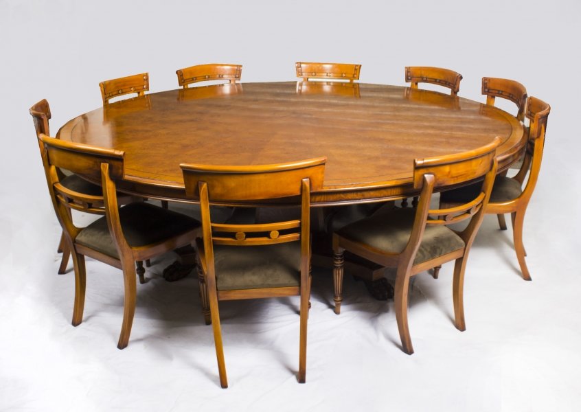 Vintage Dining Set 8ft Diam Pollard Oak Table  & 10 Chairs  20th C | Ref. no. 03145a | Regent Antiques