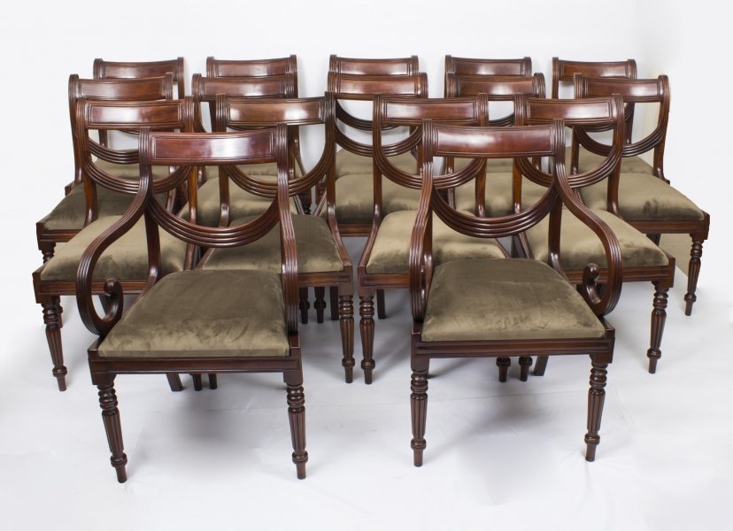 Set 16 Regency Style Swag Back Dining Chairs | Regency Dining Chairs | Ref. no. 03172a | Regent Antiques