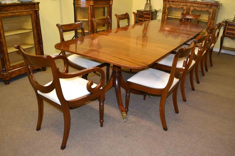 Antique Regency Mahogany Dining Table & 10 Chairs | Ref. no. 03181b | Regent Antiques
