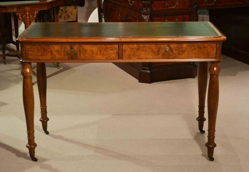 Antique Victorian Burr  Walnut Writing Table Desk C1880 | Ref. no. 03215 | Regent Antiques