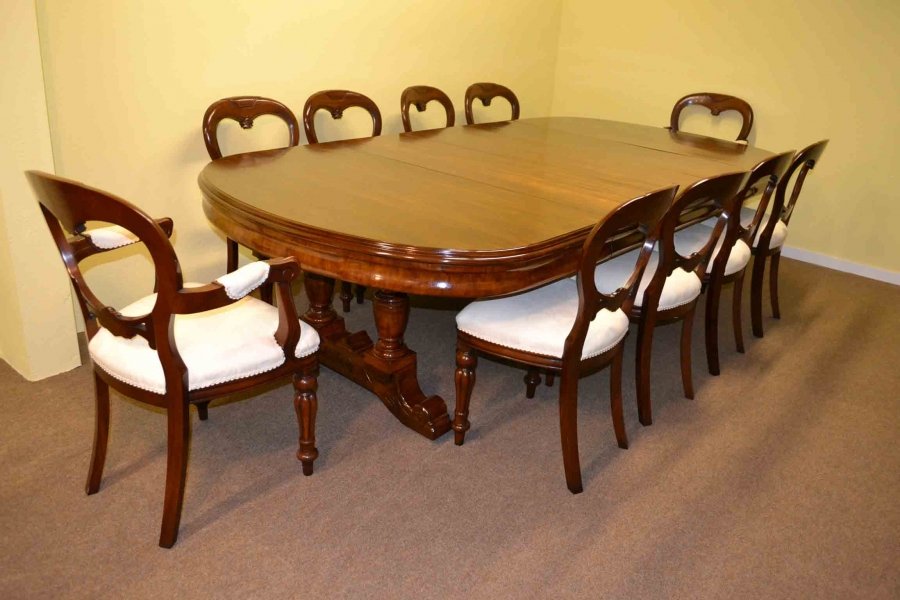 Antique Victorian Dining Table c.1880 10 ft & 10 chairs | Ref. no. 03276a | Regent Antiques