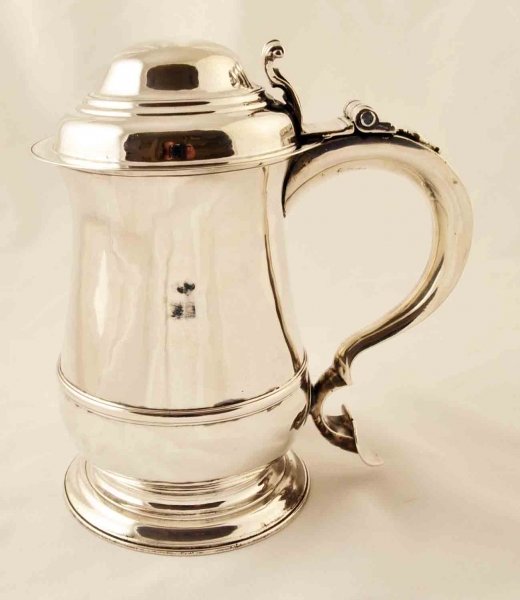 Antique George II sterling silver lidded tankard 1764 | Ref. no. 03340 | Regent Antiques