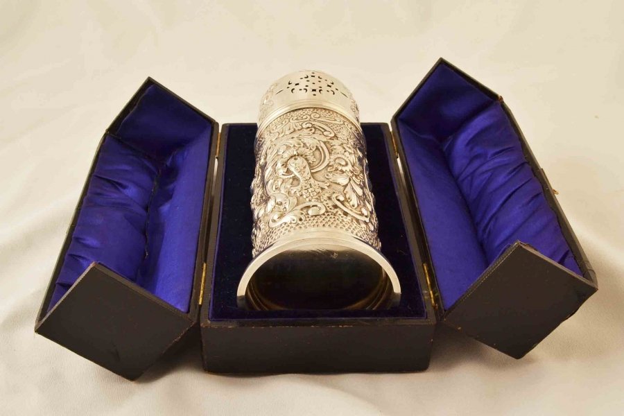 Antique Boxed Silver Sugar Castor Birmingham 1876 | Ref. no. 03348 | Regent Antiques