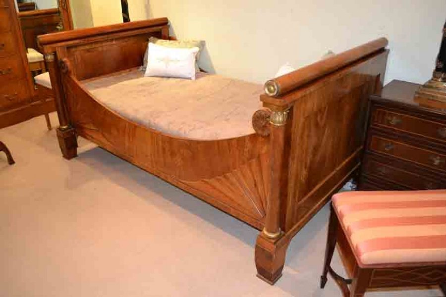 Antique French Mahogany & Gilt Wood Day Bed | Ref. no. 03350 | Regent Antiques
