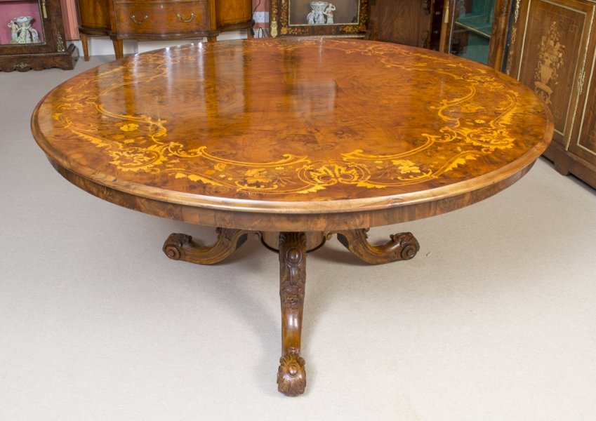 Antique Victorian Marquetry Loo Centre Table 5ft c.1860 | Ref. no. 03368 | Regent Antiques