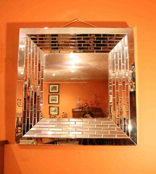 Beautiful and Chic Large Art Deco Square Mirror | Ref. no. 03389 | Regent Antiques