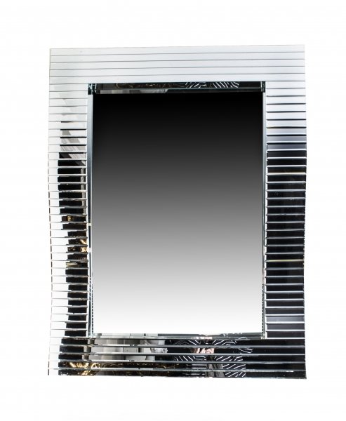 Gorgeous Rectangular Wave Pattern Art Deco Mirror 115 x 86 cm | Ref. no. 03390 | Regent Antiques