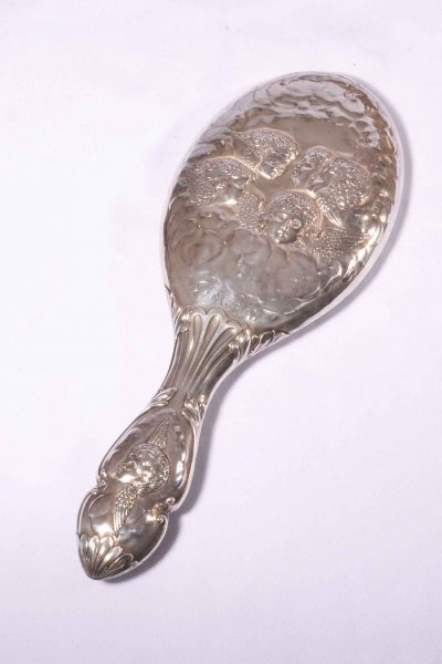 Antique Sterling Silver Cherubs Hand Mirror 1904 | Ref. no. 03551 | Regent Antiques