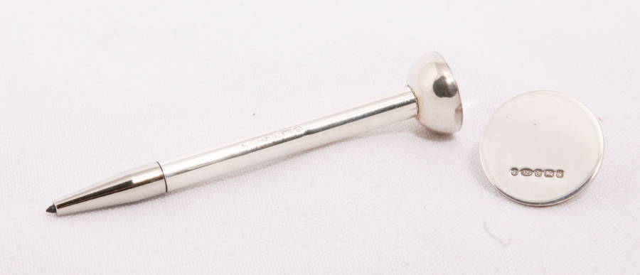 Unusual Sterling Silver Golf Tee & Marker Gift Idea | Ref. no. 03595 | Regent Antiques