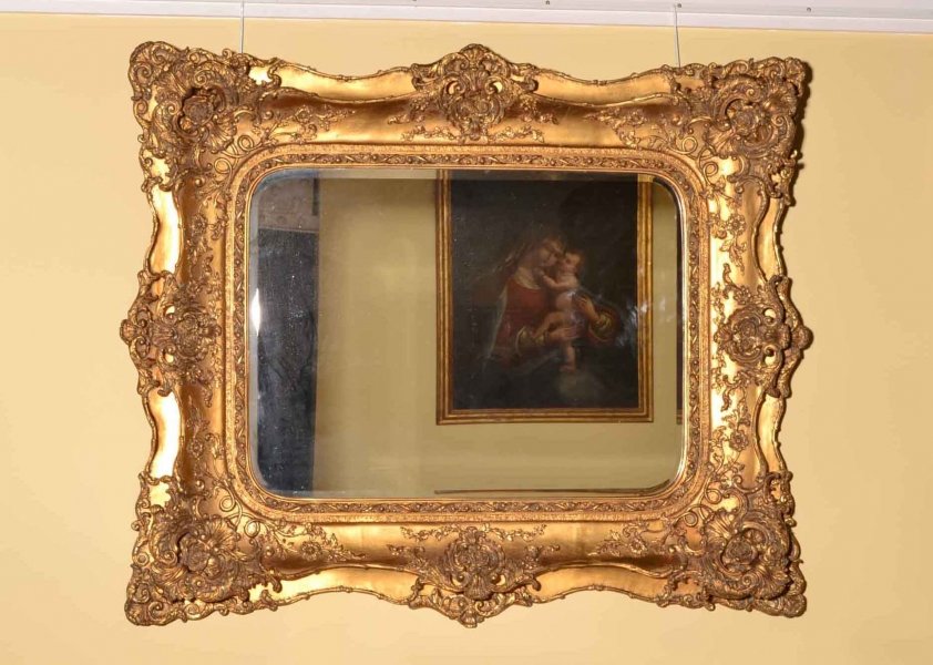 Stunning Large Rectangular Italian Gilded Mirror 132 x 165 cm | Ref. no. 03640 | Regent Antiques