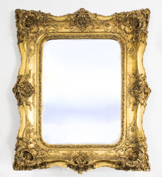 Vintage Large Ornate Italian Gilded Mirror 122 x 101 cm 20th C | Ref. no. 03640s | Regent Antiques