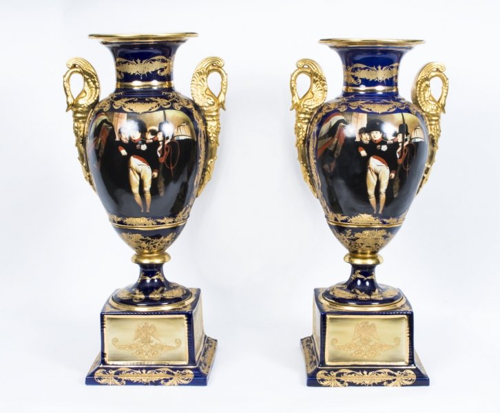 Pair Large French Empire Porcelain Vases Napoleonic | Ref. no. 03647 | Regent Antiques