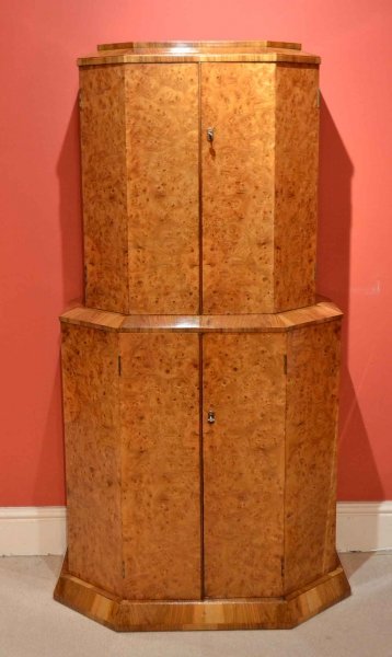 Antique Art Deco Burr Walnut Cocktail Bar c.1930 | Ref. no. 03650a | Regent Antiques