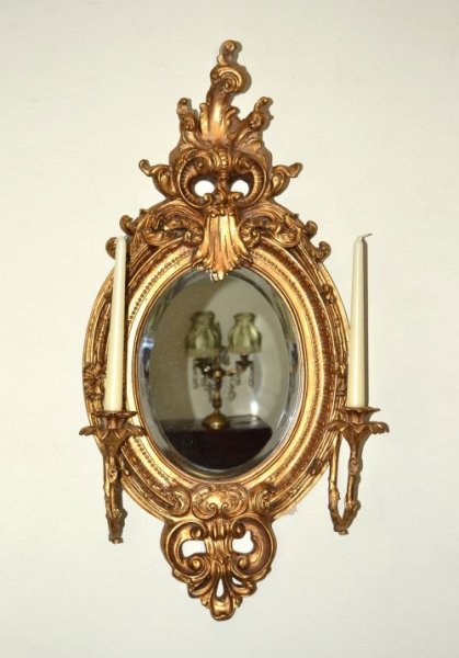 Stunning Ornate Oval Italian Gilded Mirror 79 x 40cm | Ref. no. 03662 | Regent Antiques