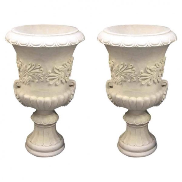 Pair White Carrara Solid Marble Urns/Jardiniere | Ref. no. 03669 | Regent Antiques