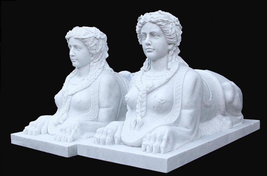 Magnificent Pair Large Marble Sphinx Statues Garden | Ref. no. 03678 | Regent Antiques