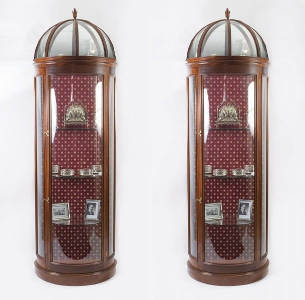 Pair Dome Top Half Round Display Cabinets | Ref. no. 03690a | Regent Antiques