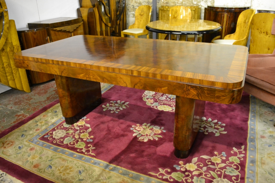 Antique Art Deco Walnut & Rosewood Dining Table C1920 | Ref. no. 03724 | Regent Antiques