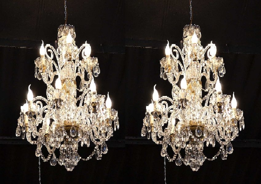 Pair of Vintage Venetian Two Tier 12 Light Chandeliers | Ref. no. 03726A | Regent Antiques