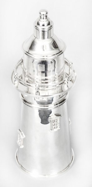 Art Deco Style Silver Plated Boston Lighthouse Cocktail Shaker | Ref. no. 03785 | Regent Antiques