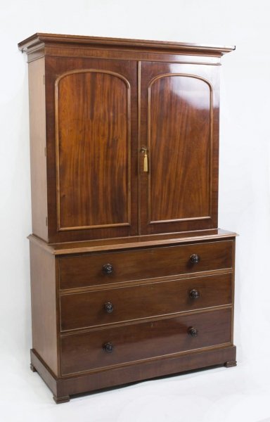 Antique Victorian Mahogany Bookcase Linen Press c.1860 | Ref. no. 03912 | Regent Antiques