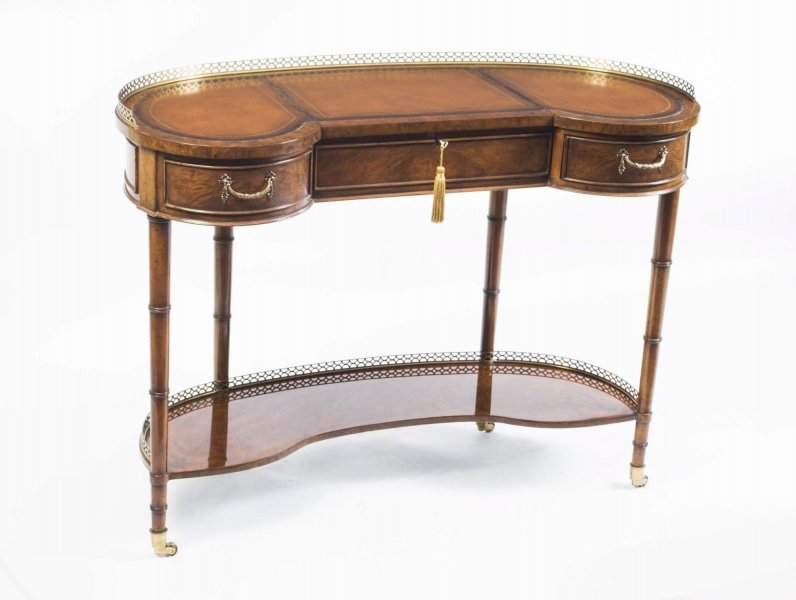Burr Walnut Kidney Writing Table Desk | Ref. no. 03916 | Regent Antiques