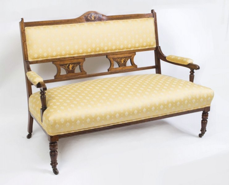 Antique Edwardian Rosewood Inlaid Sofa Chaise c.1900 | Ref. no. 03958 | Regent Antiques