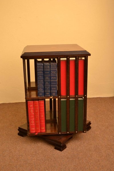 Vintage Mahogany Revolving Bookcase ideal for CDs | Ref. no. 03968 | Regent Antiques
