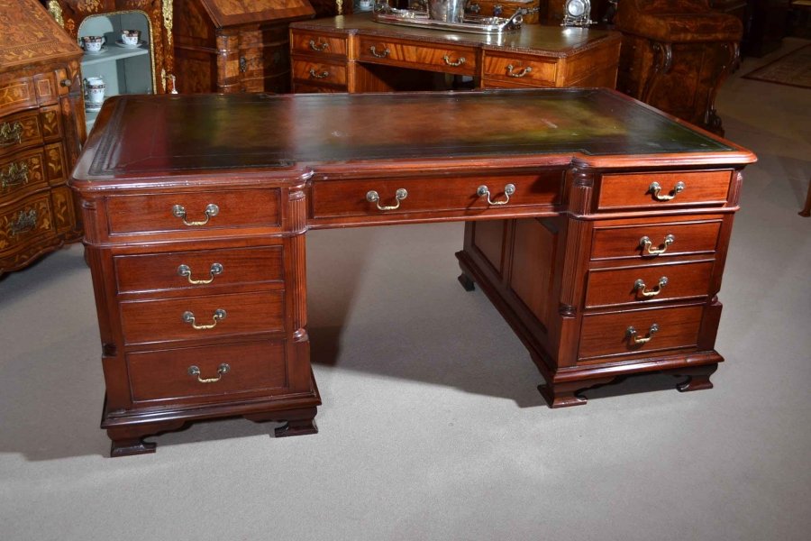 Large Victorian Mahogany Partners  Pedestal Desk | Ref. no. 04027 | Regent Antiques
