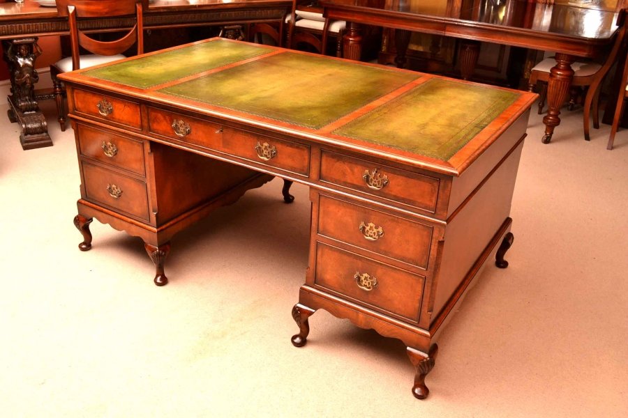 Antique Edwardian Walnut Pedestal Desk Maple & Co c1900 | Ref. no. 04109 | Regent Antiques