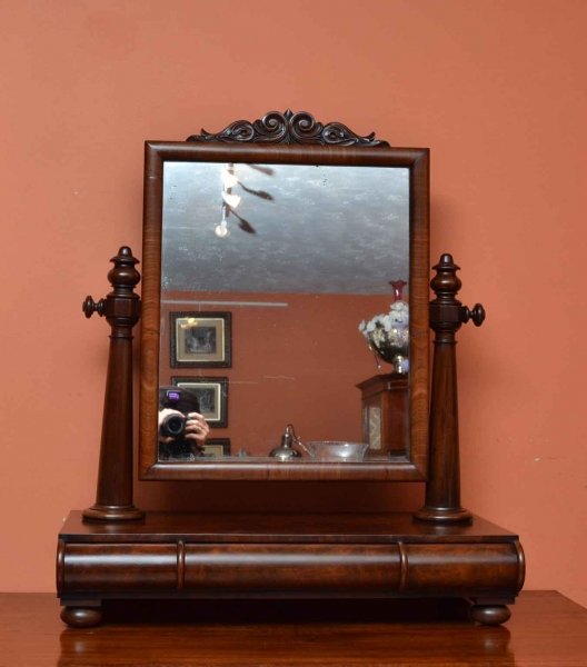 Antique Victorian Mahogany Dressing Table Mirror c.1840 - 81 x 67 cm | Ref. no. 04113 | Regent Antiques