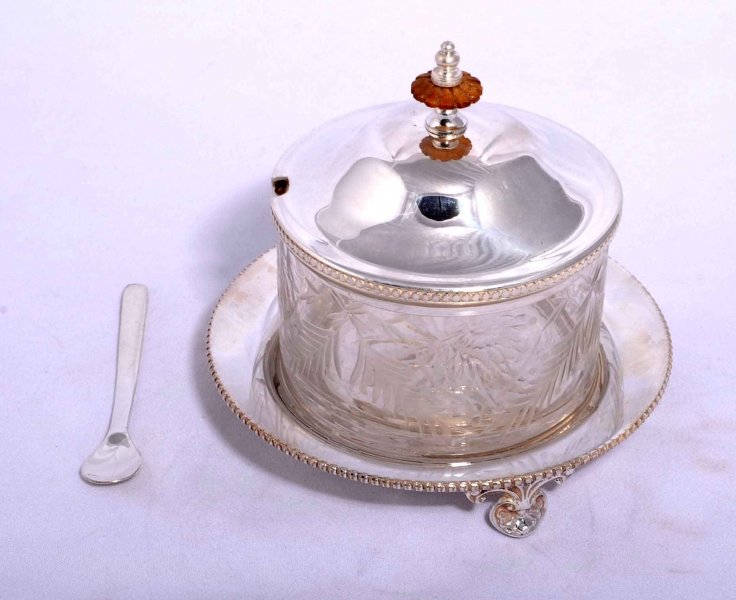 Gorgeous Victorian Silver Plate & Cut Glass Sugar Bowl | Ref. no. 04130 | Regent Antiques