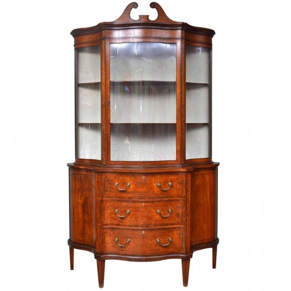 Antique Edwardian Satinwood Display Cabinet c.1900 | Ref. no. 04174 | Regent Antiques