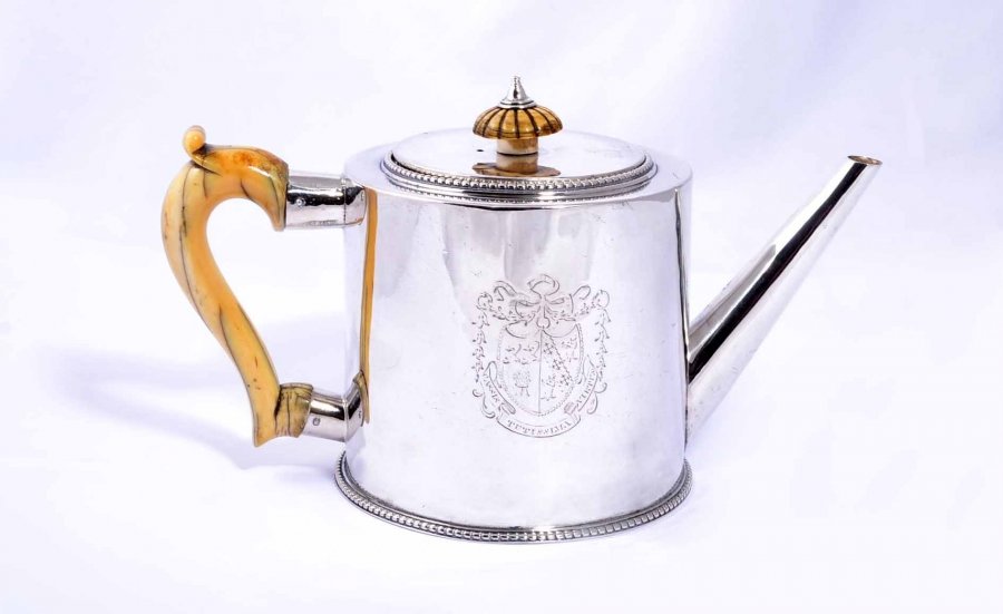 Antique Rare Hester Bateman Silver Drum Teapot 1775 | Ref. no. 04204 | Regent Antiques