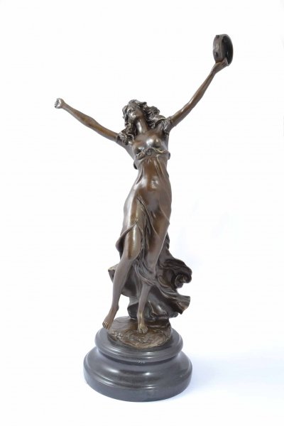 Tambourine Dancer on Marble Base Bronze After Moreau | Ref. no. 04211 | Regent Antiques