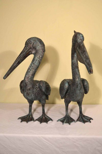 Lovely Pair of Bronze Pelicans | Ref. no. 04293 | Regent Antiques