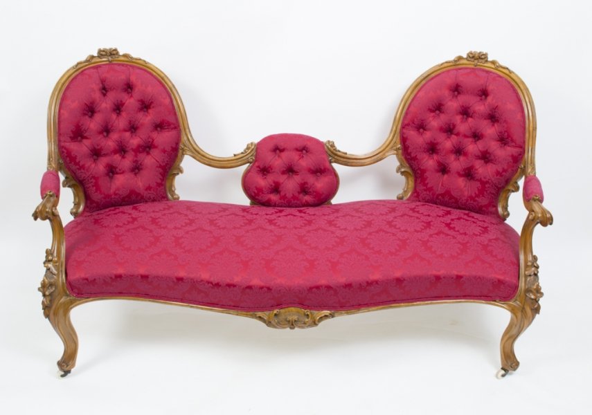 Antique Victorian Walnut Sofa Chaise Longue c.1860 | Ref. no. 04380 | Regent Antiques