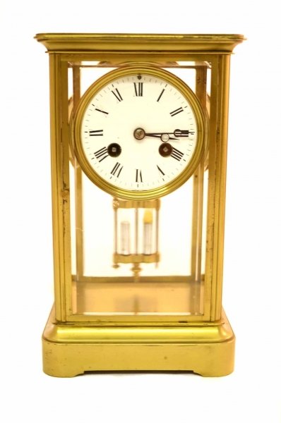 Antique French Brass 4 Glass Mantel Clock c.1880 | Ref. no. 04571 | Regent Antiques