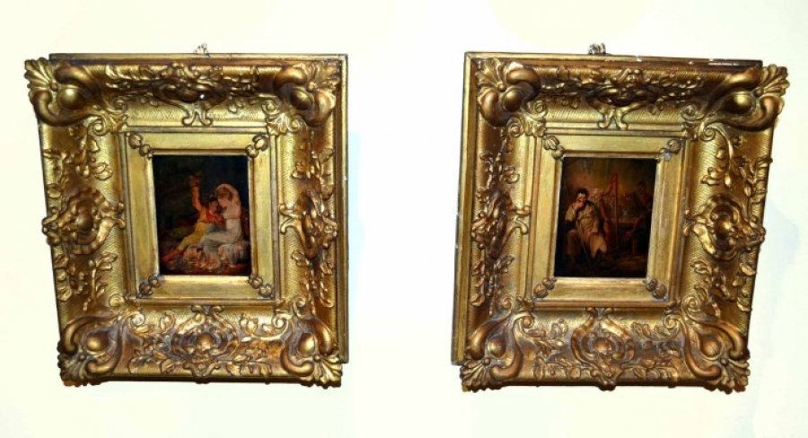Antique Pair of Paintings Lovers & Contemplation c.1850 | Ref. no. 04644a | Regent Antiques