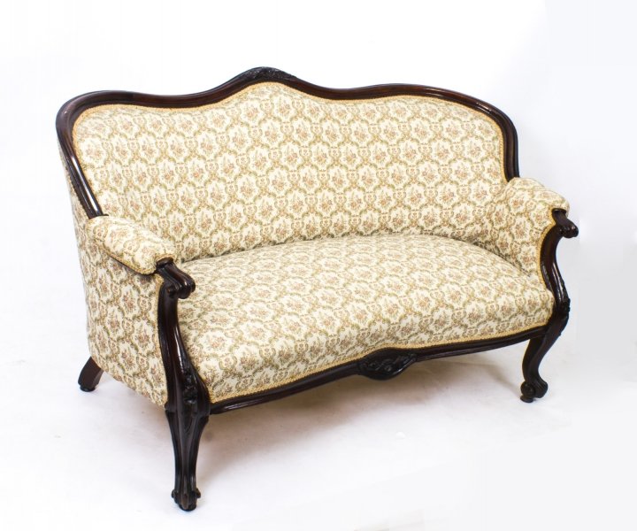 Antique Victorian Mahogany Two Seater Settee Sofa c.1870 | Ref. no. 04648a | Regent Antiques