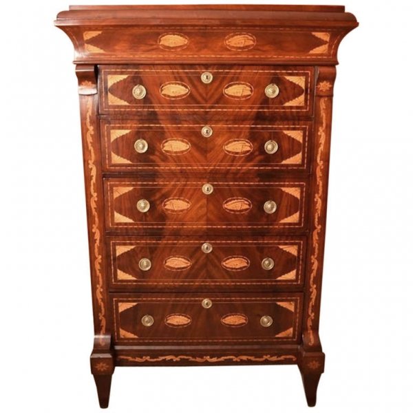 Antique Dutch Marquetry Walnut Chest of Drawers c.1800 | Ref. no. 04875 | Regent Antiques