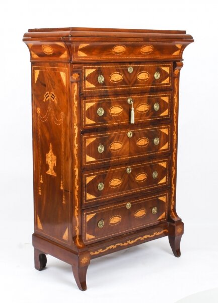 Antique Dutch Marquetry Walnut  Seven Drawer Chest  c.1800 Early 19th C | Ref. no. 04875a | Regent Antiques