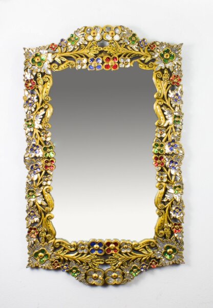 Striking Gilded Mirror Bordered with Precious Stones 112 x 70 cm | Ref. no. 04877 | Regent Antiques